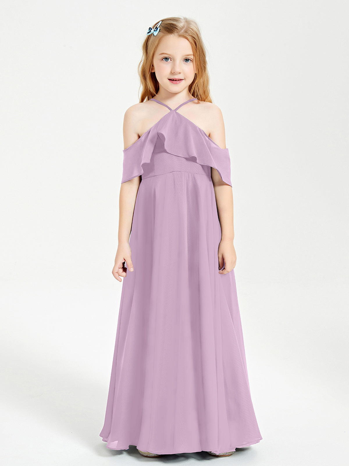 Off-the-Shoulder Long Dresses for Junior Bridesmaids Wisteria